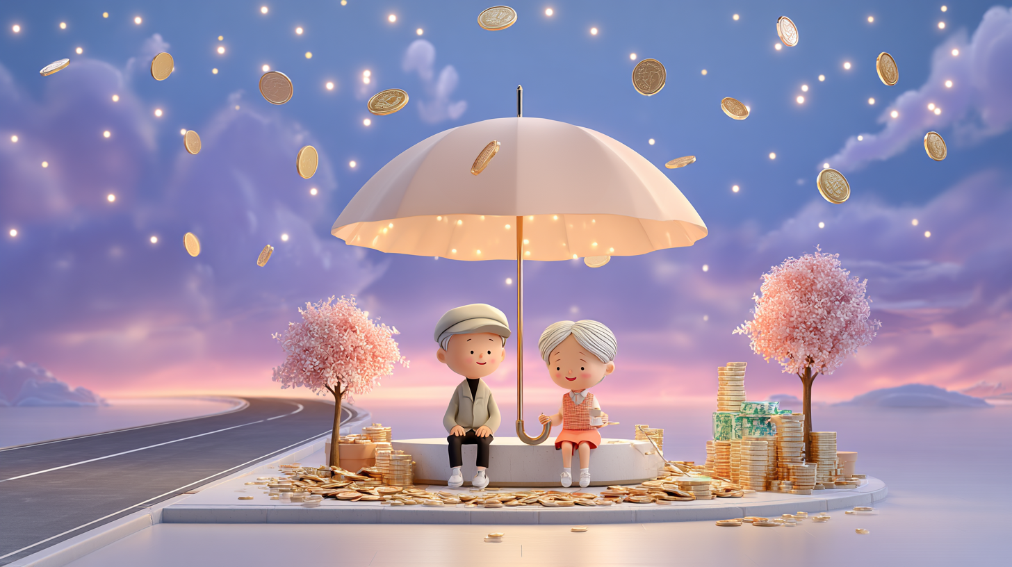 장수 위험과 지속 가능한 소득의 개념을 상징