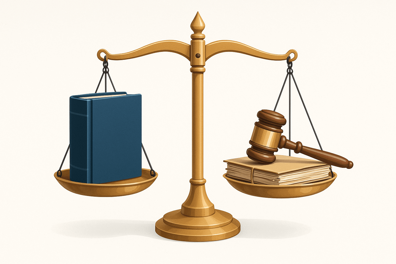 책 = 성문법, 판사봉+판례문서 = 판례법 책 = 성문법, 판사봉+판례문서 = 판례법